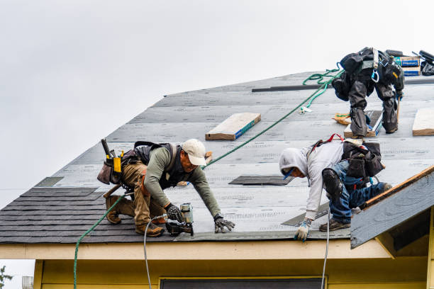 Professional Gutter Installation technician working in Burkeville, VA